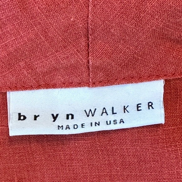 Bryn Walker Heavy Linen Barnaby Jacket Size M Rust Red Lagenlook - Picture 3 of 6